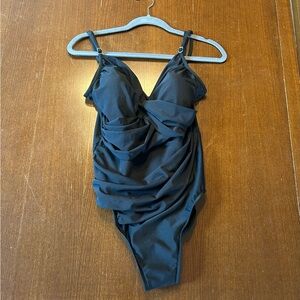 Miraclesuit Classic Black one-piece, size 16
